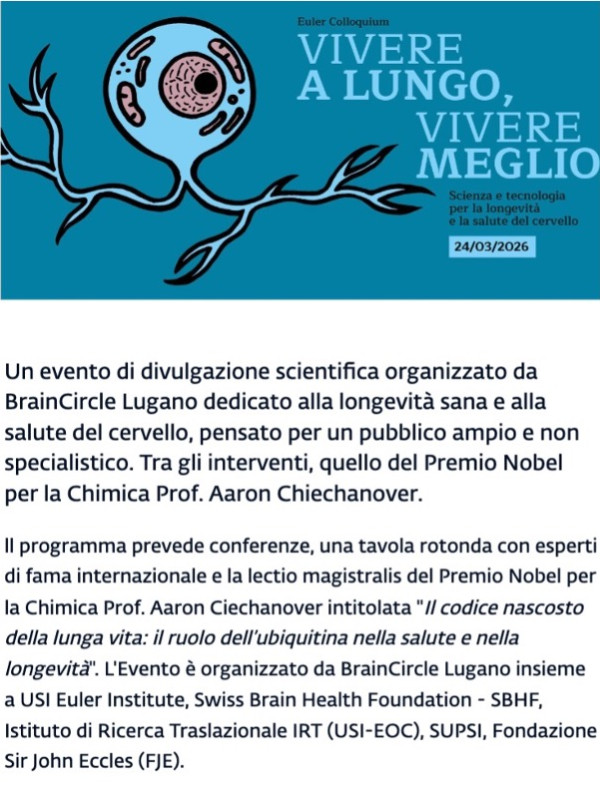 Euler Colloquium 2026: Vivere a lungo, vivere meglio